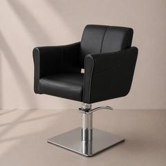 Lotus Chilton Black Styling Chair Square Silver Base