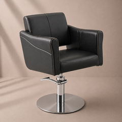 Lotus Chilton Black Styling Chair Round Silver Base