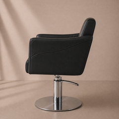 Lotus Chilton Black Styling Chair Round Silver Base