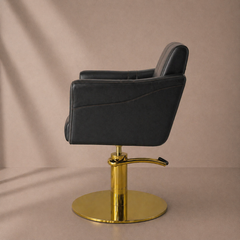 Lotus Chilton Black Styling Chair With Round Gold Base