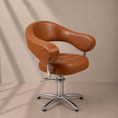 Lotus Corby Brown Styling Chair 5 Star Silver Base