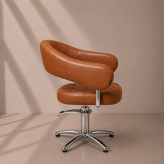 Lotus Corby Brown Styling Chair 5 Star Silver Base