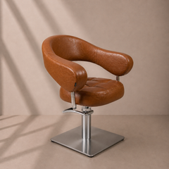 Lotus Corby Brown Styling Chair Square Silver Base