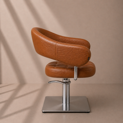 Lotus Corby Brown Styling Chair Square Silver Base