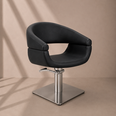 Lotus Chicago Black Styling Chair Square Silver Base