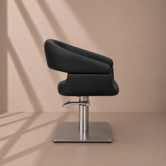 Lotus Chicago Black Styling Chair Square Silver Base