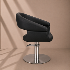 Lotus Chicago Black Styling Chair Round Silver Base