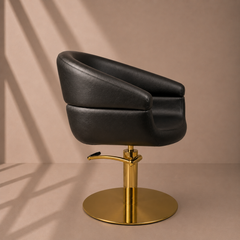 Lotus Chicago Black Styling Chair Round Gold Base