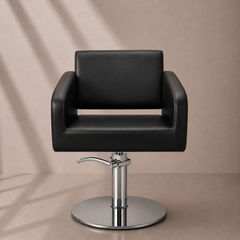 Lotus Matisse Black Styling Chair Round Silver Base
