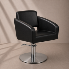 Lotus Matisse Black Styling Chair Round Silver Base