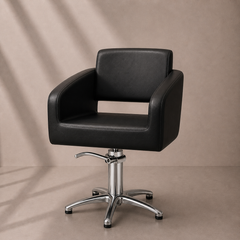 Lotus Matisse Black Styling Chair 5 Star Silver Base