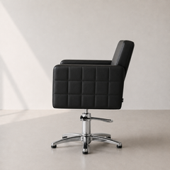 Lotus Washington Black Styling Chair 5 Star Silver Base