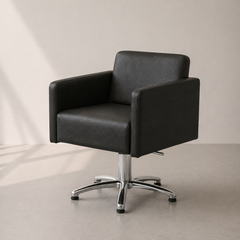 Lotus Murray Black Styling Chair 5 Star Silver Base