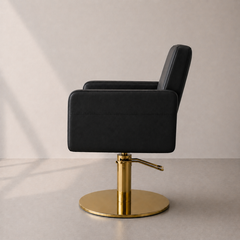 Lotus Murray Black Styling Chair With Round Gold Base