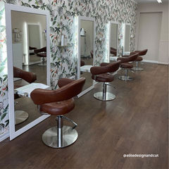 Lotus Corby Brown Styling Chair Round Silver Base