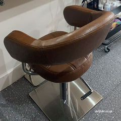 Lotus Corby Brown Styling Chair Square Silver Base