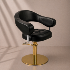 Lotus Corby Black Styling Chair Round Gold Base