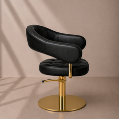 Lotus Corby Black Styling Chair Round Gold Base