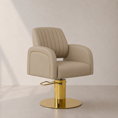 Lotus Darcy Sand Styling Chair Round Gold Base
