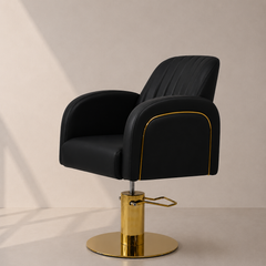 Lotus Darcy Black Styling Chair Round Gold Base