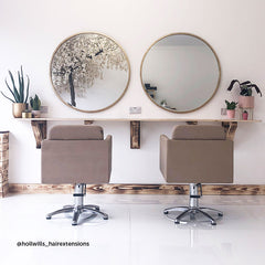 Lotus Murray Caramel Styling Chair 5 Star Silver Base