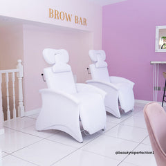 Lotus Monroe Eyebrow/Eyelash Beauty Bed White