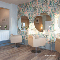 Lotus Murray Caramel Styling Chair Round Silver Base