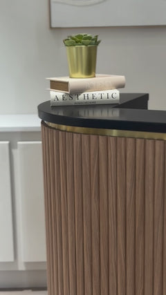 Lotus Aura 1m Black Reception Desk