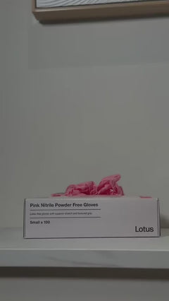 Lotus Large Nitrile Gloves Powder Free Pink Pack of 100