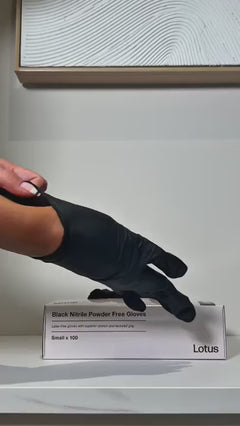 Lotus Large Nitrile Gloves Powder Free Black Pack of 100