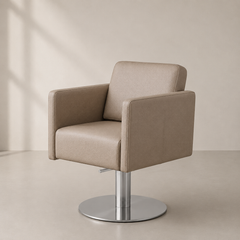 Lotus Murray Caramel Styling Chair Round Silver Base