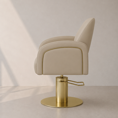 Lotus Darcy Sand Styling Chair Round Gold Base