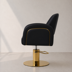 Lotus Darcy Black Styling Chair Round Gold Base