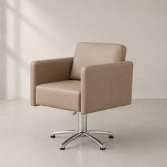 Lotus Murray Caramel Styling Chair 5 Star Silver Base