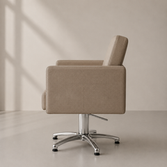 Lotus Murray Caramel Styling Chair 5 Star Silver Base