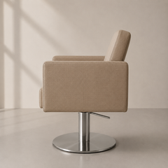 Lotus Murray Caramel Styling Chair Round Silver Base