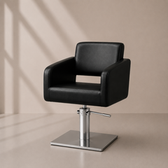Lotus Matisse Black Styling Chair Square Silver Base