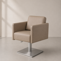 Lotus Murray Caramel Styling Chair Square Silver Base