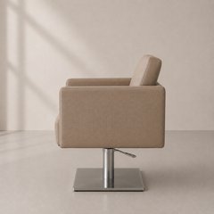Lotus Murray Caramel Styling Chair Square Silver Base