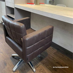 Lotus Washington Brown Styling Chair 5 Star Black Base