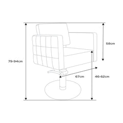 Lotus Washington Black Styling Chair Square Silver Base