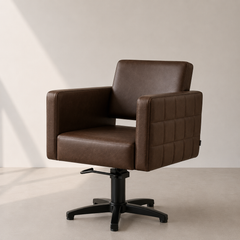 Lotus Washington Brown Styling Chair 5 Star Black Base