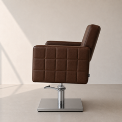 Lotus Washington Brown Styling Chair Square Silver Base
