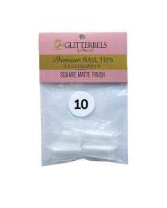 Glitterbels Square Matte Finish Nail Tips Size 10 (x50)