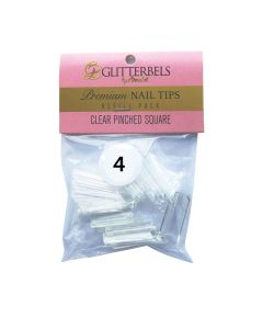 Glitterbels Clear Pinched Square Nail Tips Size 4 (x50)
