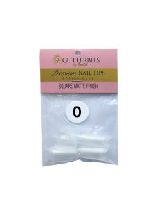 Glitterbels Square Matte Finish Nail Tips Size 0 (x50)