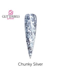 Glitterbels Pre Mixed Glitter Acrylic Powder 28g Chunky Silver