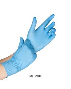 Blue Nitrile Gloves Medium x 50 Pairs