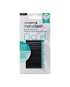 Marvelash D Curl Lashes 0.20 Double Tip Ellipse Assorted Lengths Black x2800 by Salon Sytem
