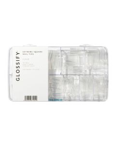 Glossify Extreme Square Clear Assorted Nail Tips x 500
